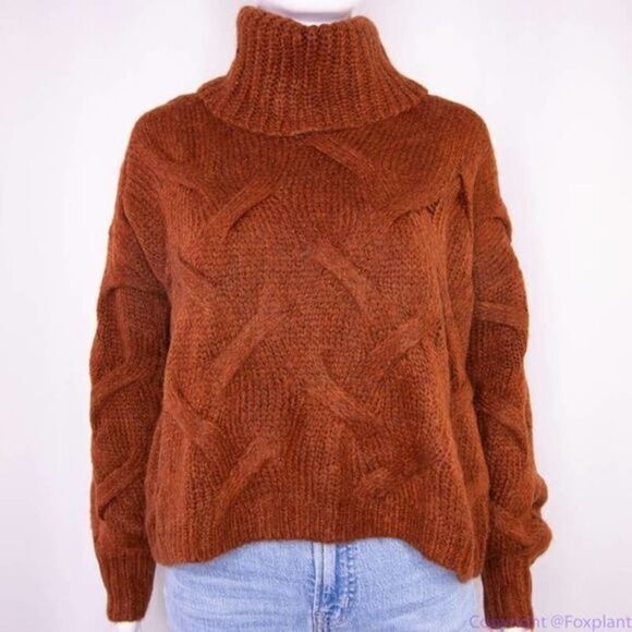 NEW‎ Madewell Somervell Modern Cable Turtleneck Sweater, size XXS - Picture 3 of 16